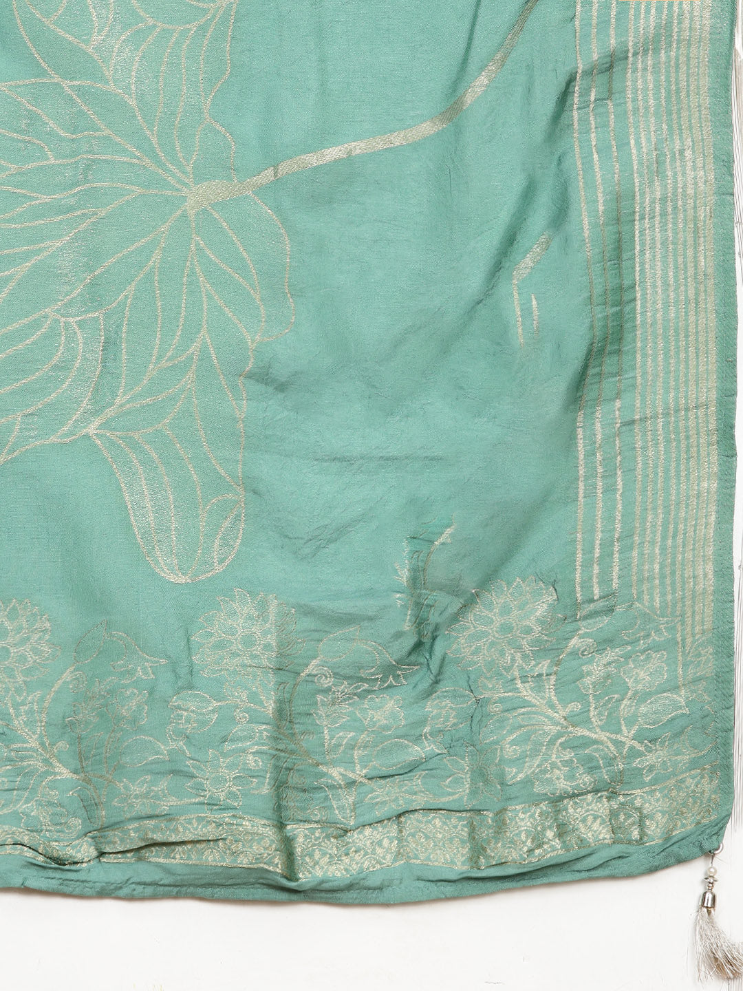 Neck Embroidery Chanderi Unstitched Suit Piece With Dupatta