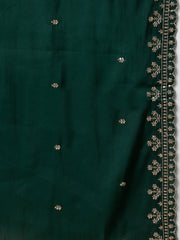 Neck Embroidered Chanderi Unstitched Suit Piece With Dupatta