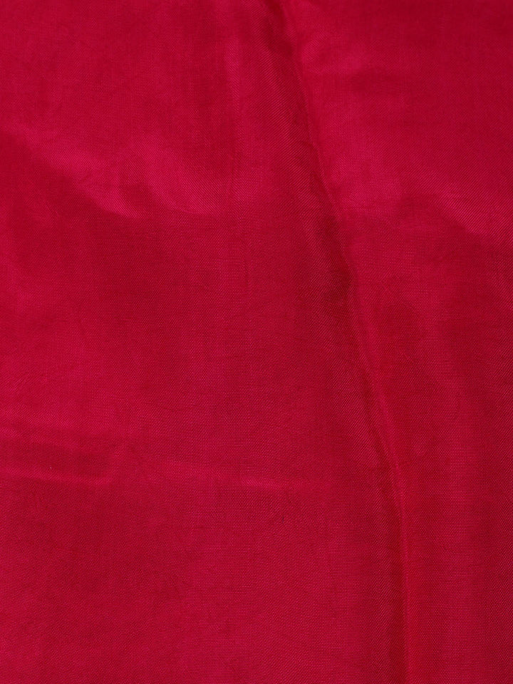 Embroidered Art Silk Unstitched Suit With Dupatta