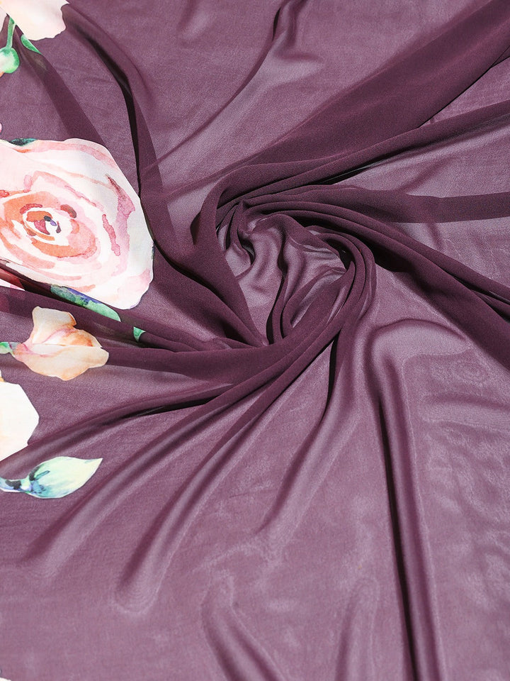 Floral Printed Georgette Saree