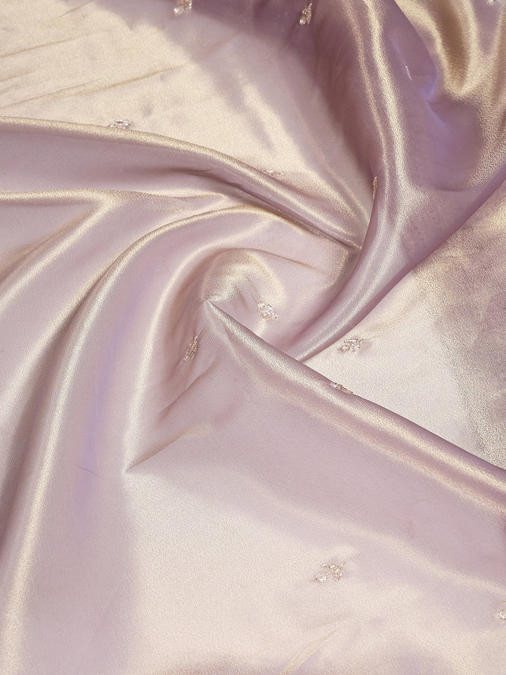 Stone &amp; Sequin Embroidered Tissue Saree