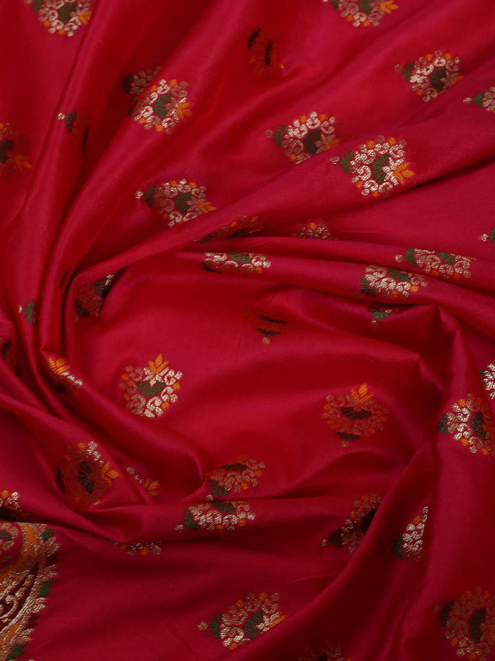 Banarasi Brocade Unstitched Lehenga Choli with Chevron Zari Weave Dupatta