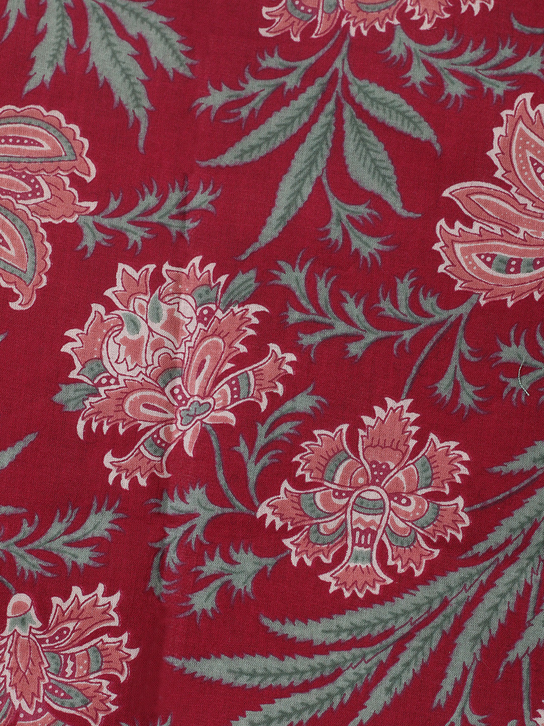 Printed Chanderi Unstitched Suit With Pant &amp; Dupatta
