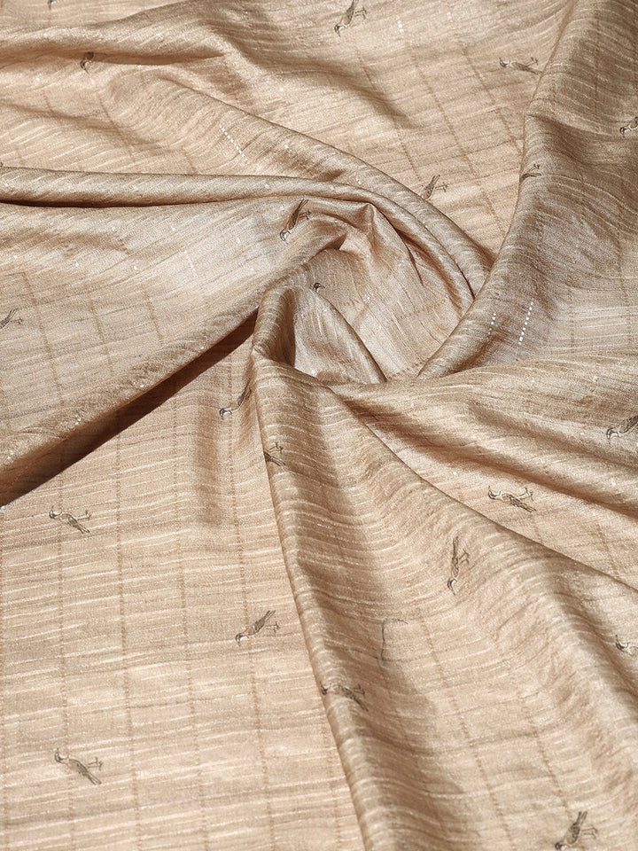 Floral Printed Tussar Silk Saree