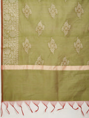 Woven Banarasi Chanderi Unstitched Suit With Dupatta