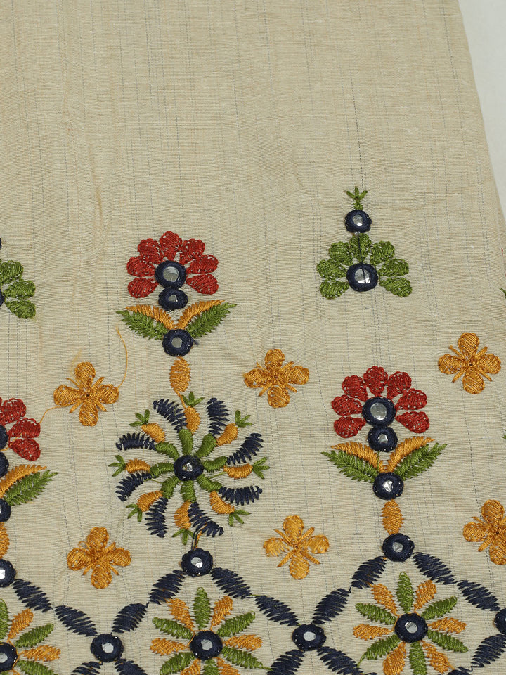 Printed Cotton Unstitched Suits Printed Suit With Pant &amp; Dupatta