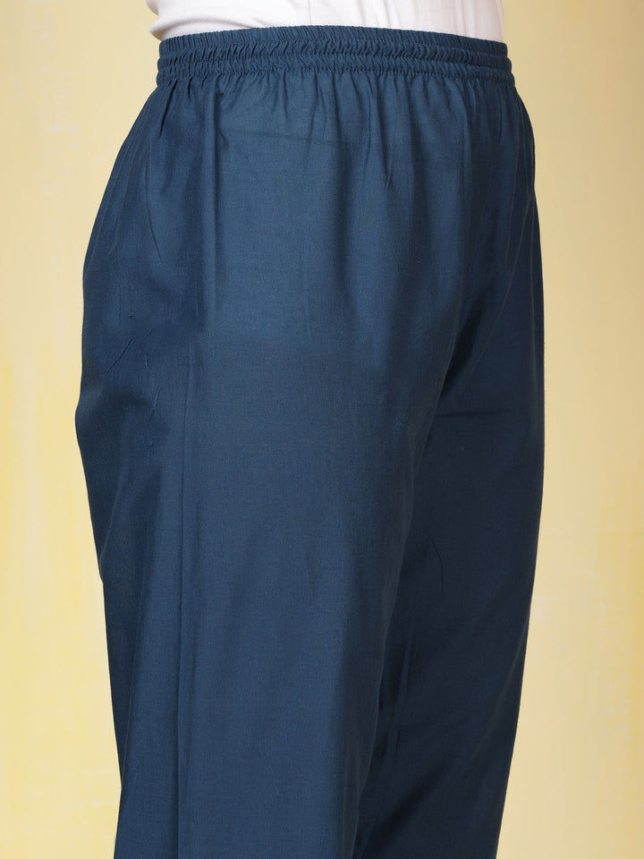 Printed Cotton Blend Kurta With Pants