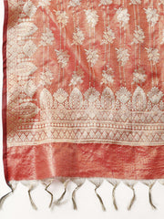 Woven Chanderi Unstitched Suit With Dupatta