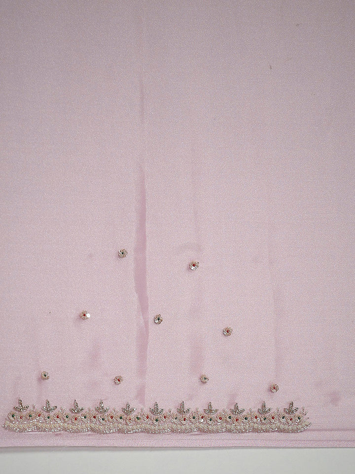 Stone &amp; Thread Embroidered Organza Saree