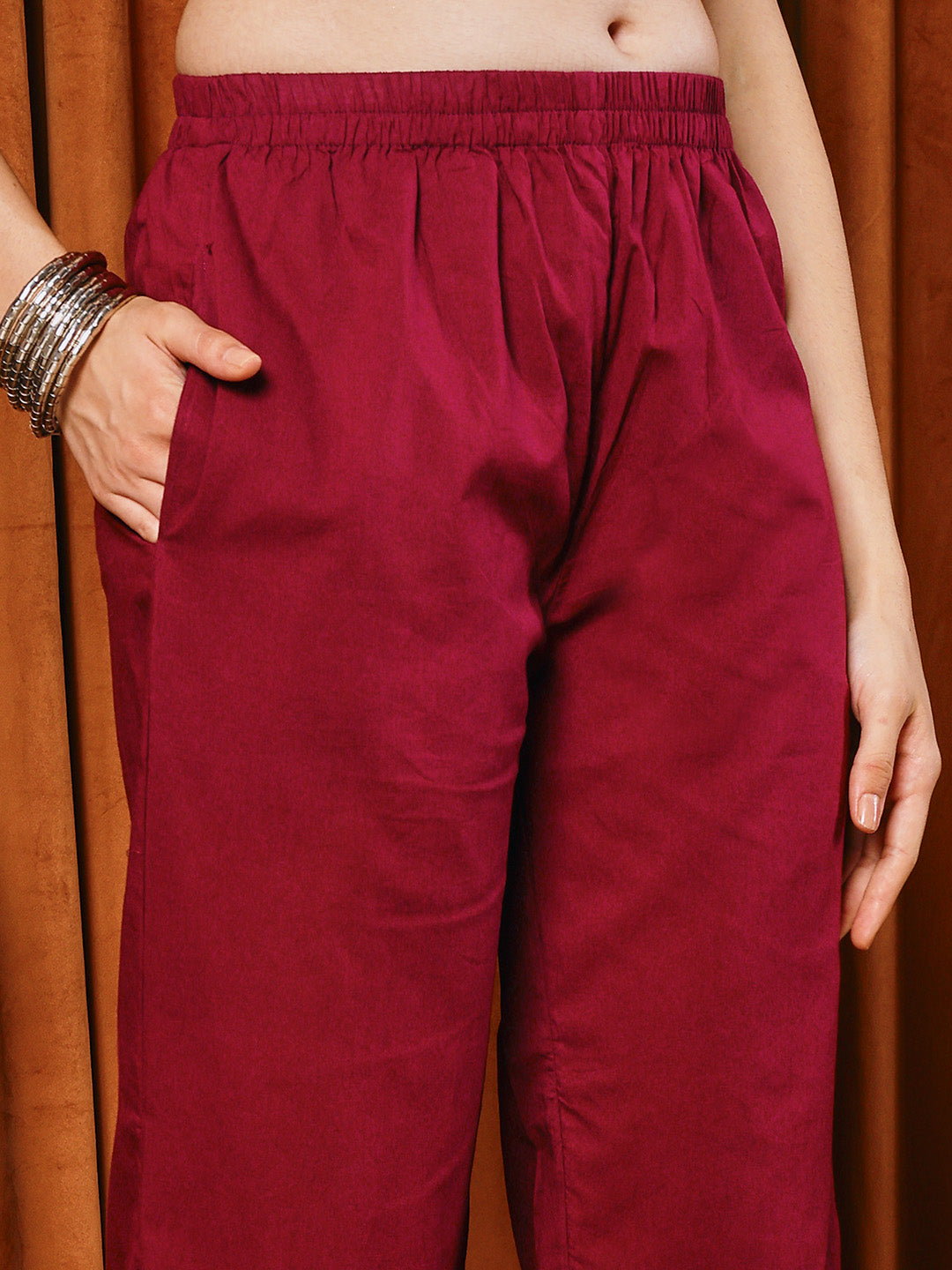 Printed Cotton Blend Kurta With Pants & Dupatta