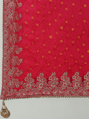 Neck Embroidered Organza Unstitched Suit Piece With Dupatta