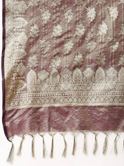 Woven Chanderi Unstitched Suit With Dupatta