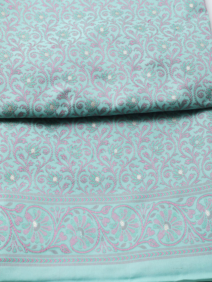 Banarasi Chanderi Unstitched Suit With Pant &amp; Dupatta
