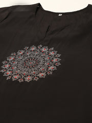 Embroidered Chanderi Kurta With Pants