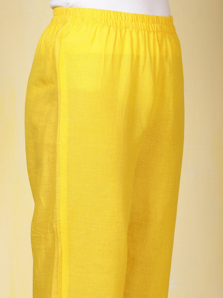Printed Cotton Blend Kurta With Pants &amp; Dupatta