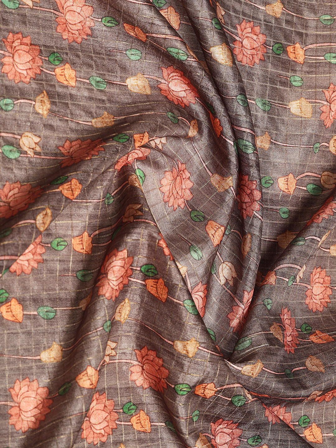 Digital Floral Printed Tussar Saree