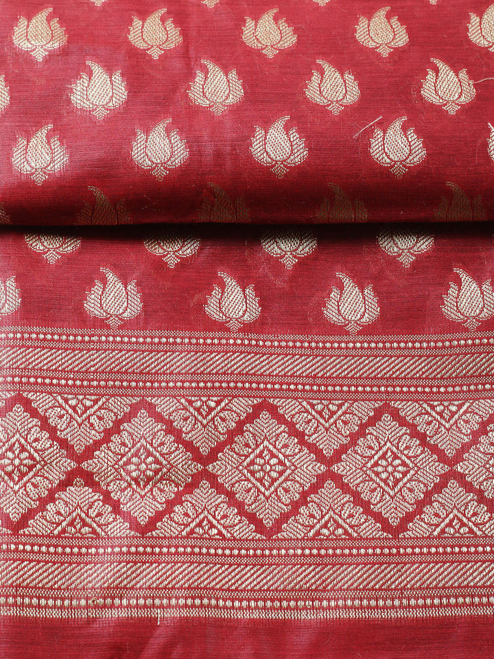 Banarasi Chanderi Unstitched Suit With Pant &amp; Dupatta