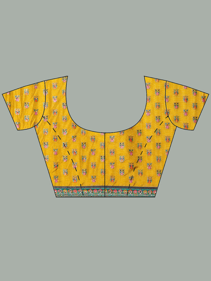 Floral Woven Embroidered Dola Silk Saree