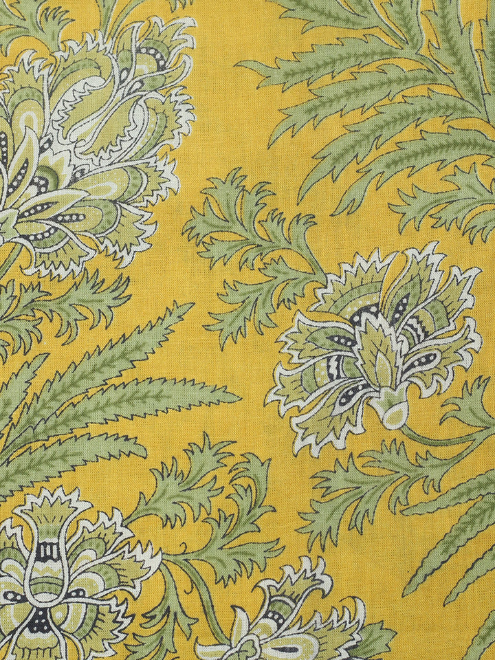Printed Chanderi Unstitched Suit With Pant &amp; Dupatta