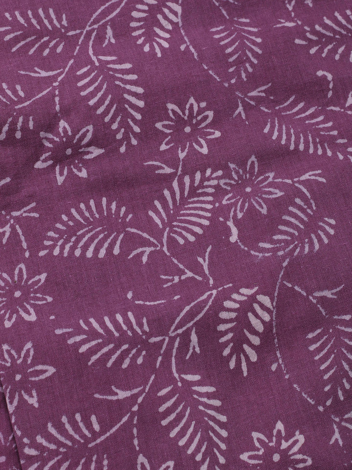 Printed Cotton Blend Unstitched Kurta With Pant &amp; Dupatta