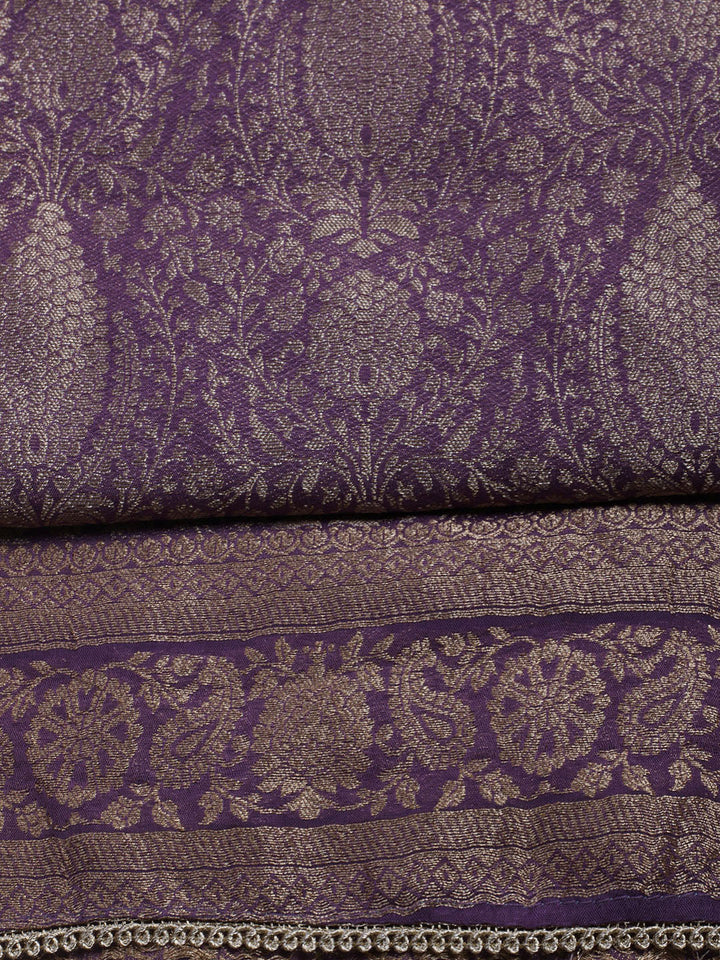 Woven Design Chanderi Unstitched Suit With Dupatta