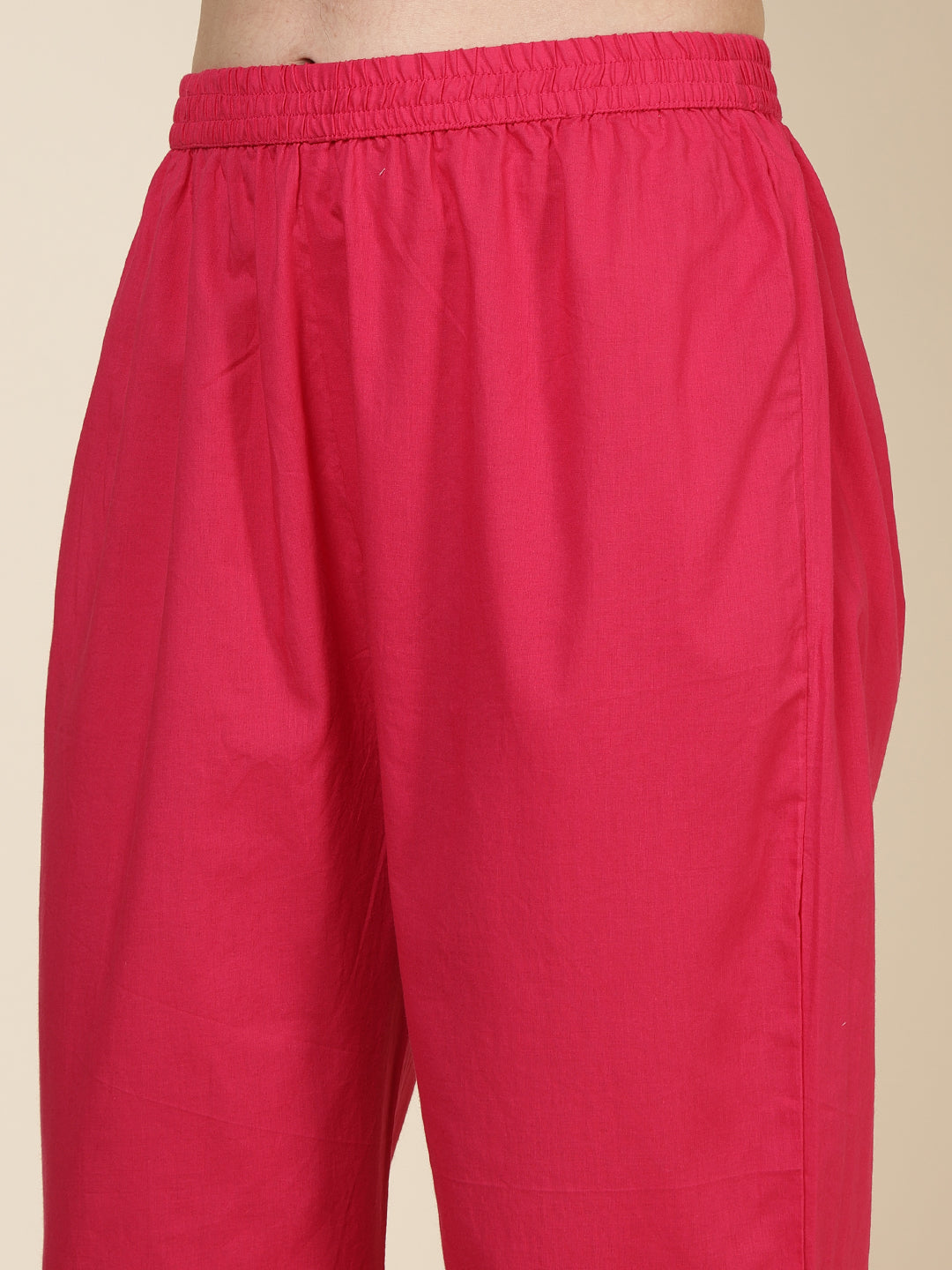 Printed Cotton Blend Kurta With Pants & Dupatta