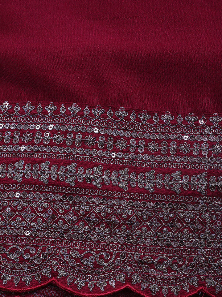 Sequence Art Silk Unstitched Suit Piece With Dupatta