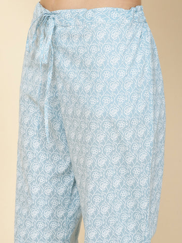 Abstract Printed Cotton Kurta With Pants