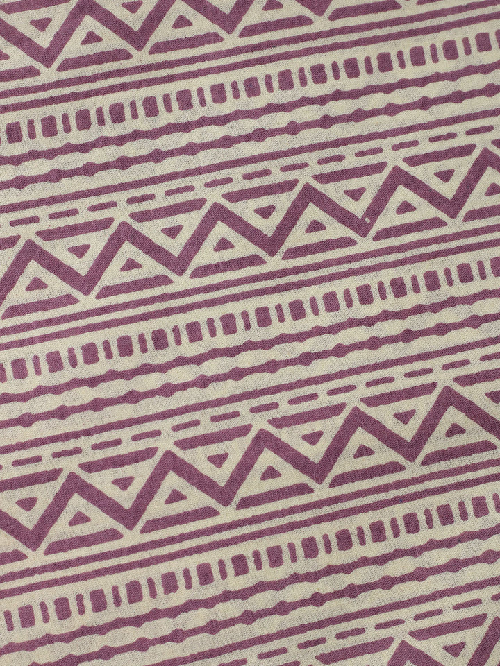 Printed Cotton Blend Unstitched Suit With Pant &amp; Dupatta