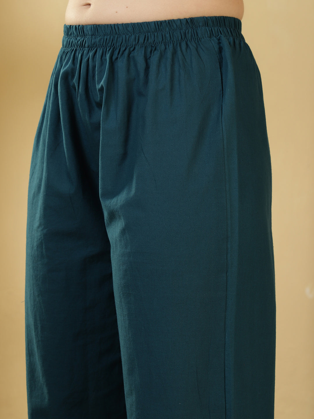Printed Cotton Blend Kurta With Pants & Dupatta