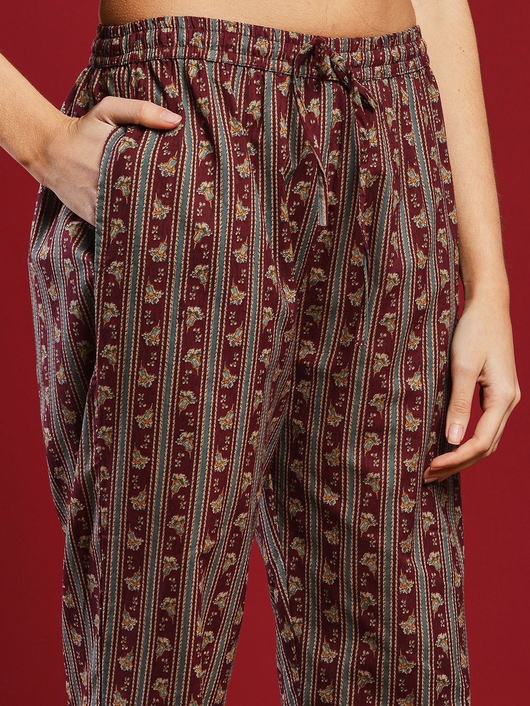 Printed Cotton Kurta With Pant &amp; Dupatta