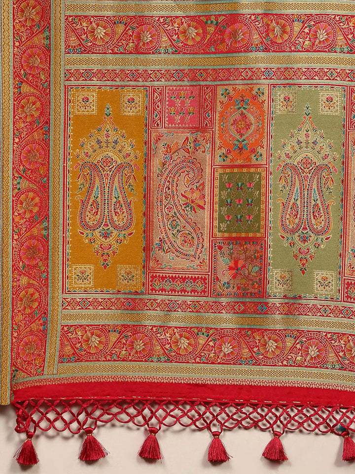 Embroidered Dola Silk Saree