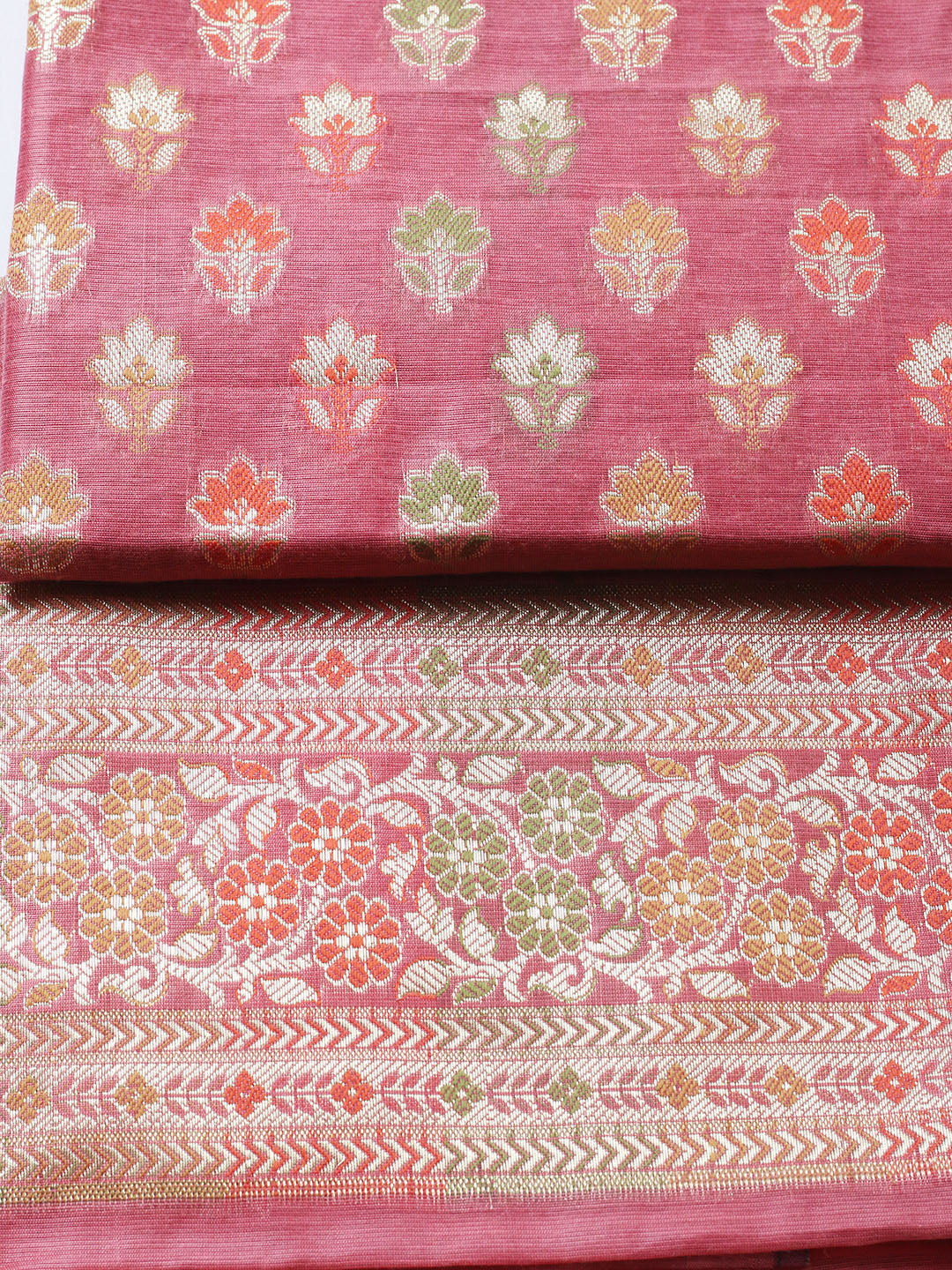 Banarasi Chanderi Unstitched Suit With Pant &amp; Dupatta