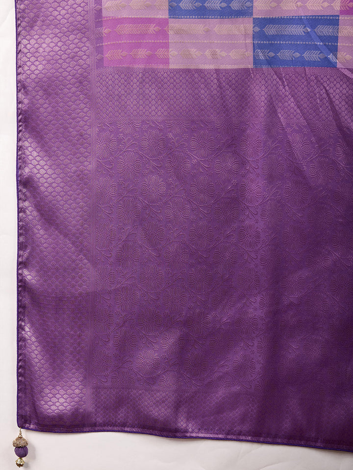 Block Printed Art Silk Saree