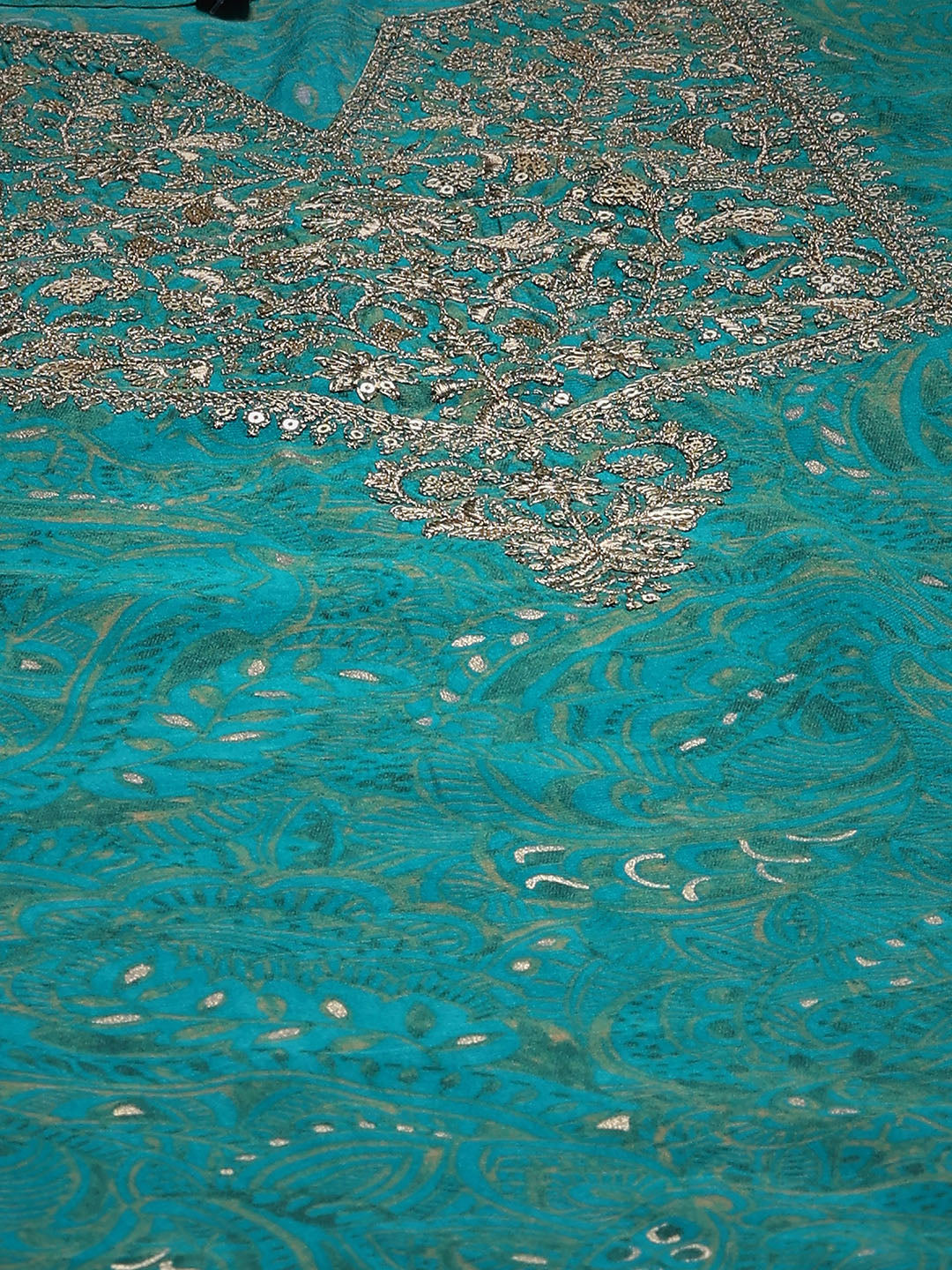 Printed Chanderi Kurta With Pant &amp; Dupatta