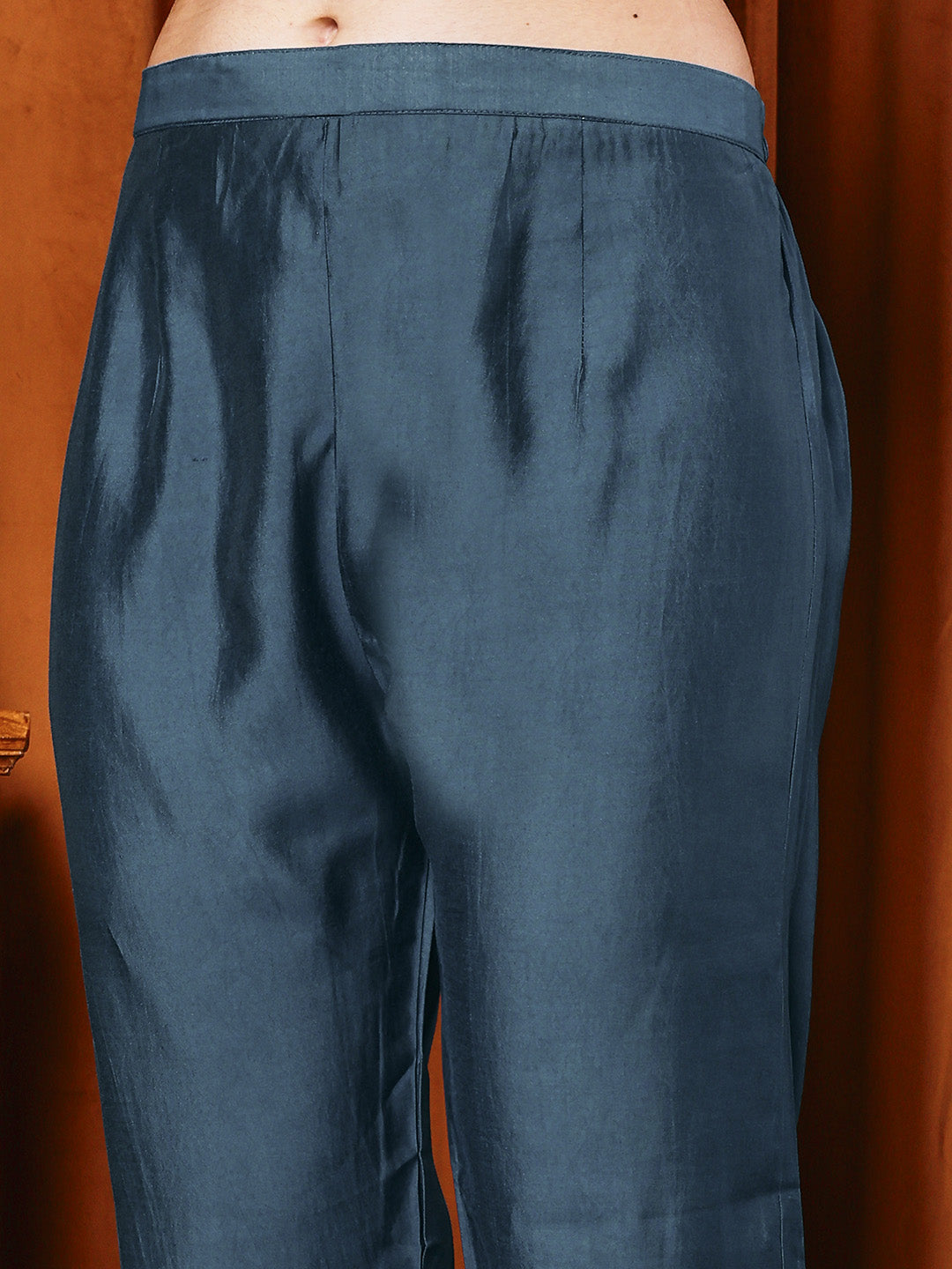 Embroidered Cotton Blend Kurta With Pants & Dupatta