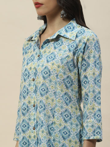 Cotton Shirt-style Kurta Set