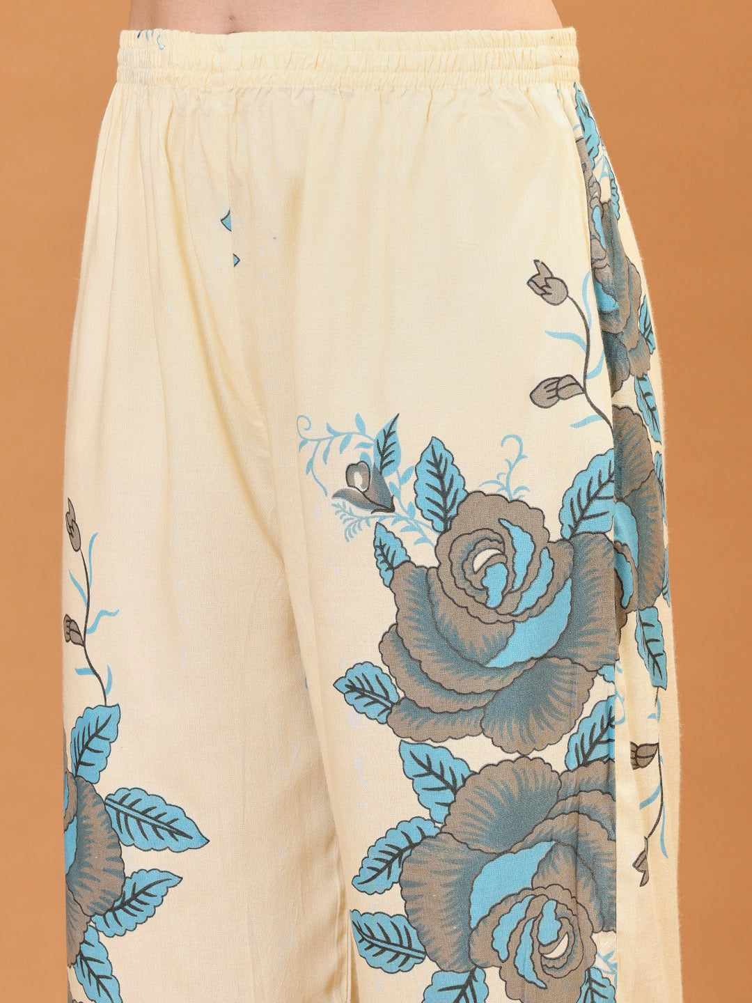 Printed Cotton Kurta With Pant &amp; Dupatta