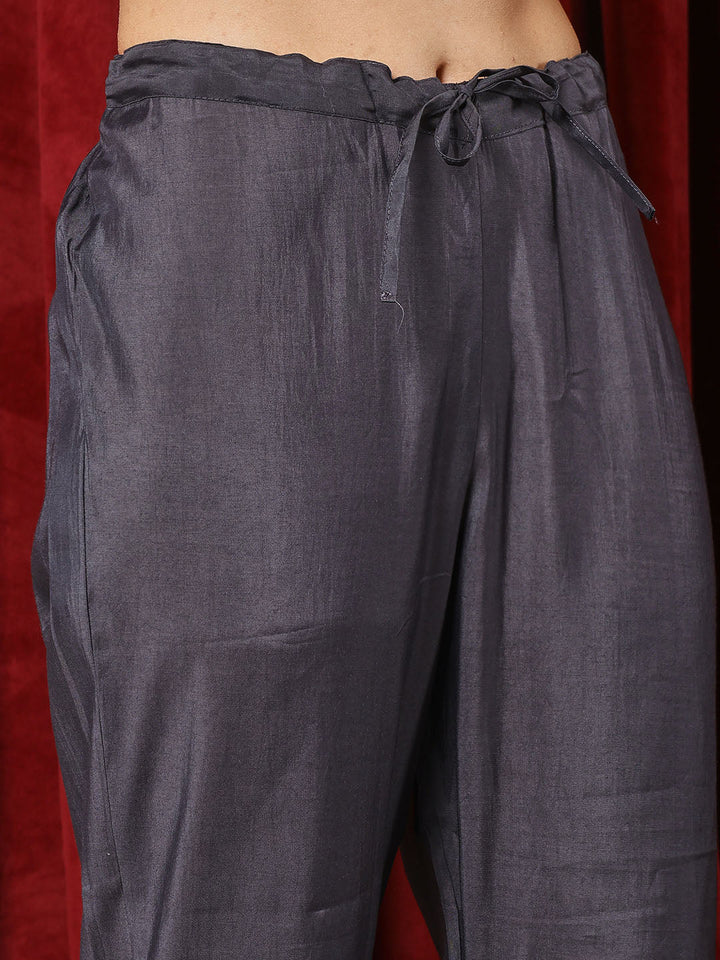 Printed Cotton Blend Kurta With Pants &amp; Dupatta