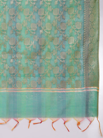 Woven Chanderi Unstitched Suit Piece With Dupatta