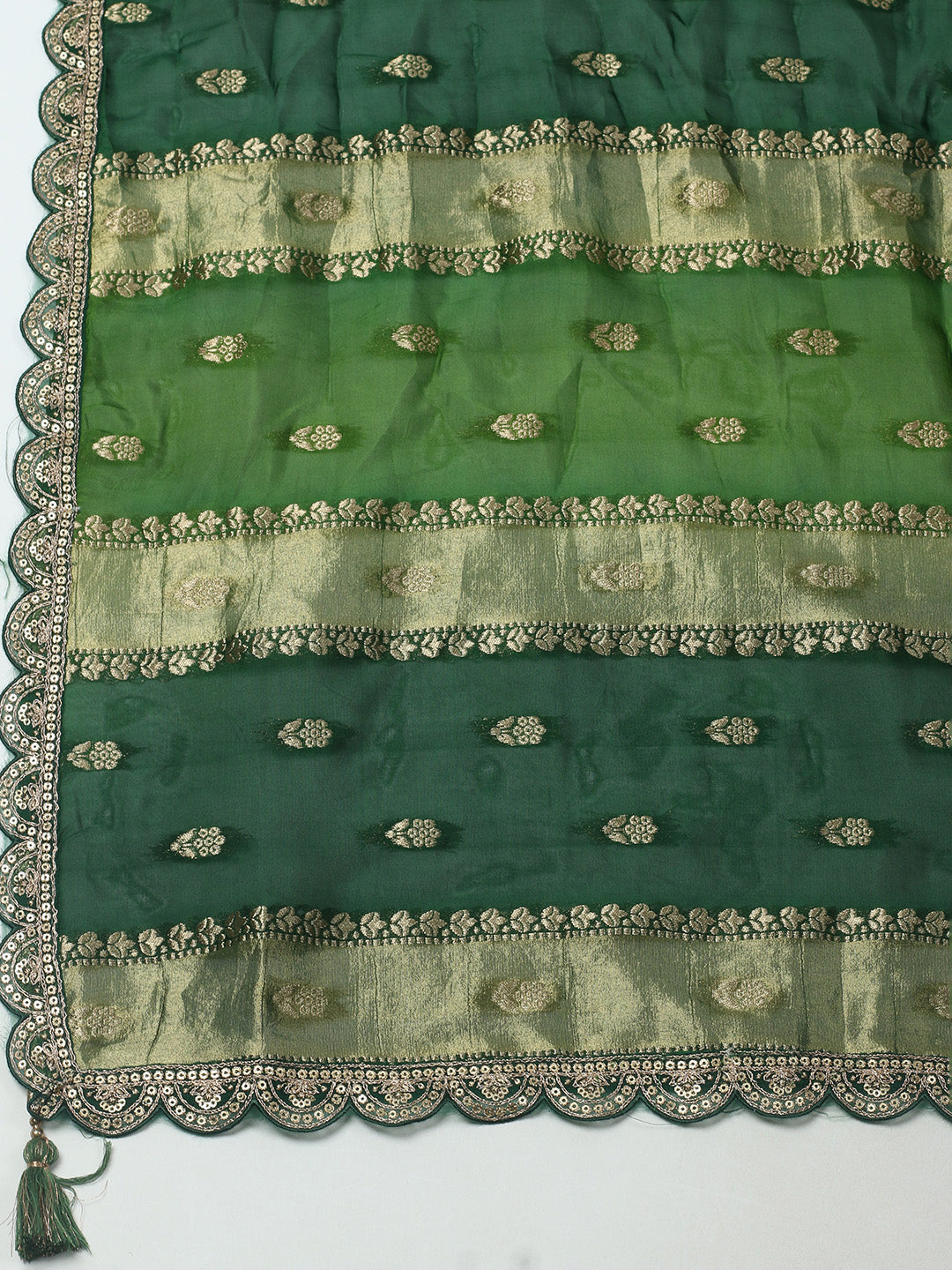 Embroidered Art Silk Kurta With Pant &amp; Dupatta