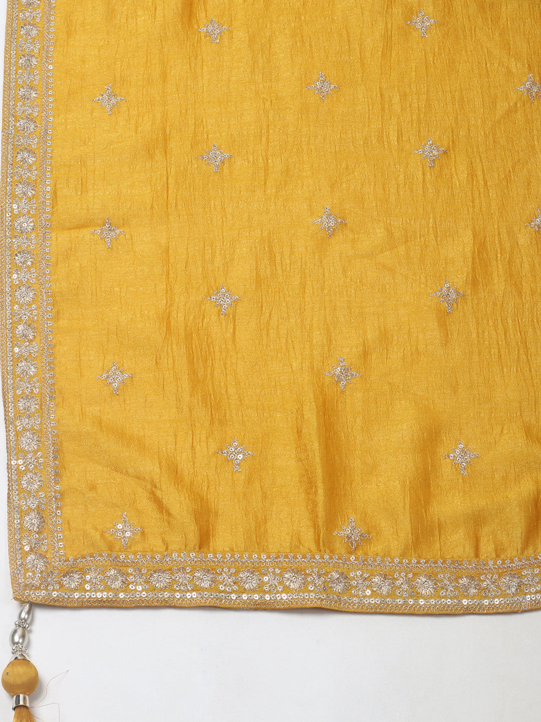 Embelished Art Silk Stitched Kurta With Pant &amp; Dupatta