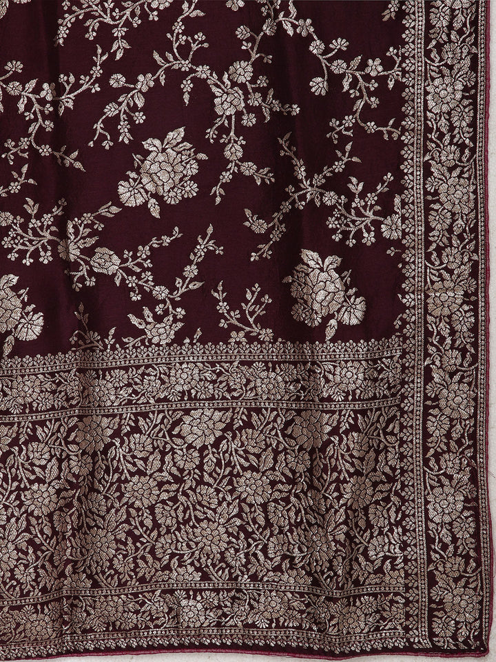 Woven Chanderi Unstitched Suit Piece With Dupatta