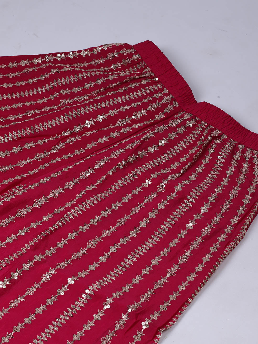Embroidered Chinon Unstitched Suit With Pant &amp; Dupatta