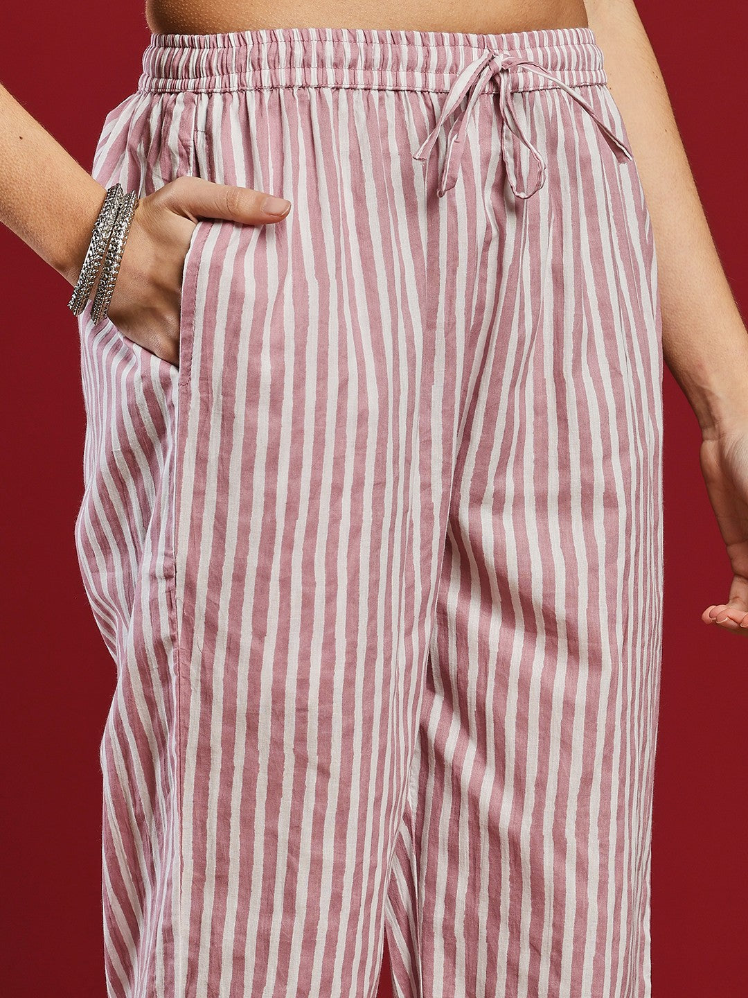 Printed Cotton Kurta With Pant &amp; Dupatta