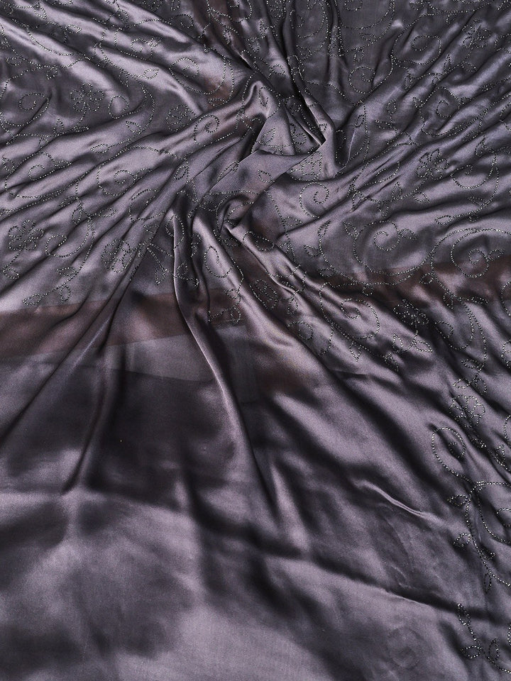Embroidered Satin Saree