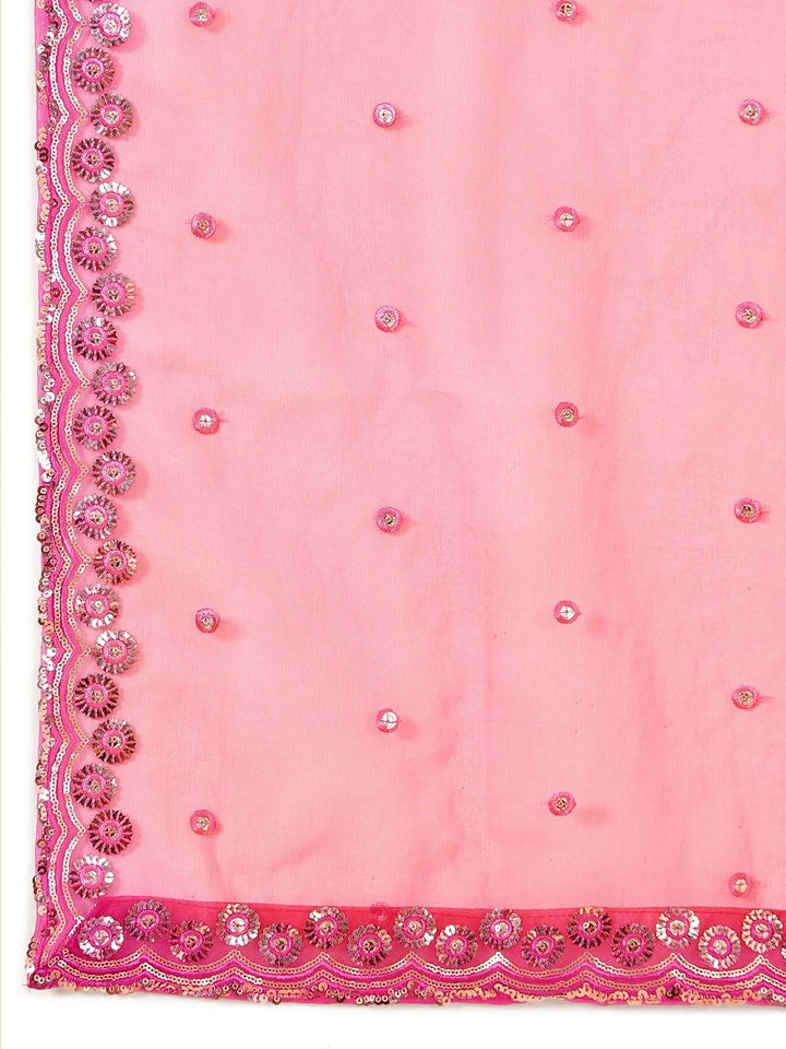 Sequin Embroidered Crepe Choli With Lehenga &amp; Dupatta