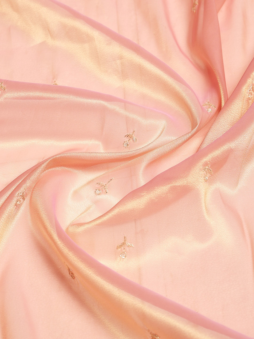 Stone &amp; Sequin Embroidered Tissue Saree