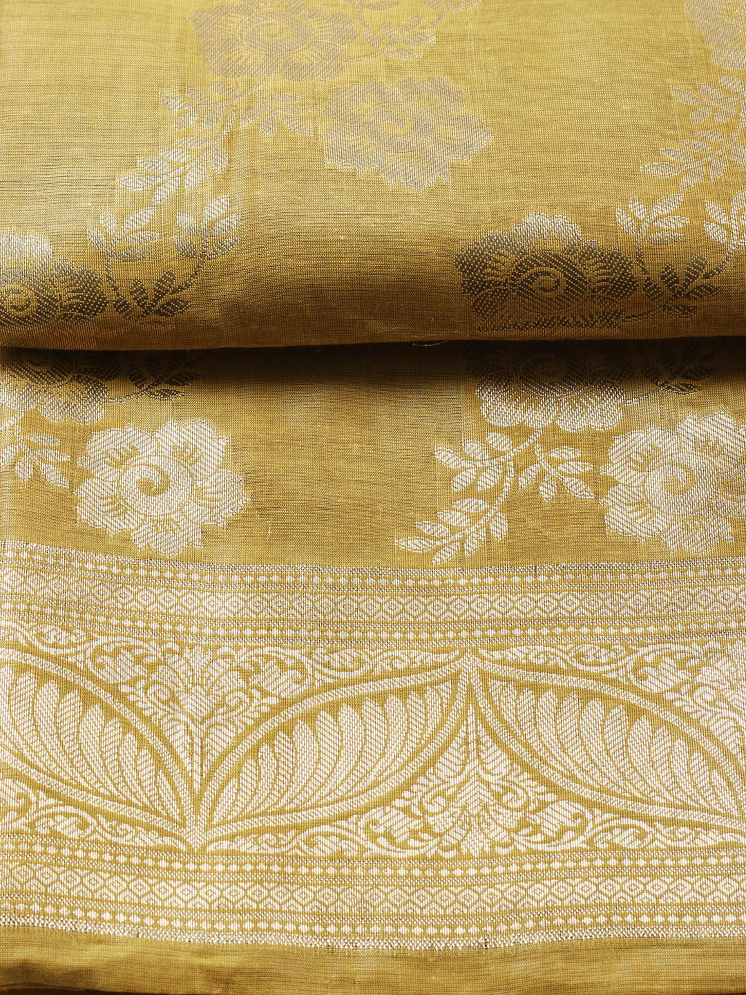 Banarasi Chanderi Unstitched Suit With Pant &amp; Dupatta