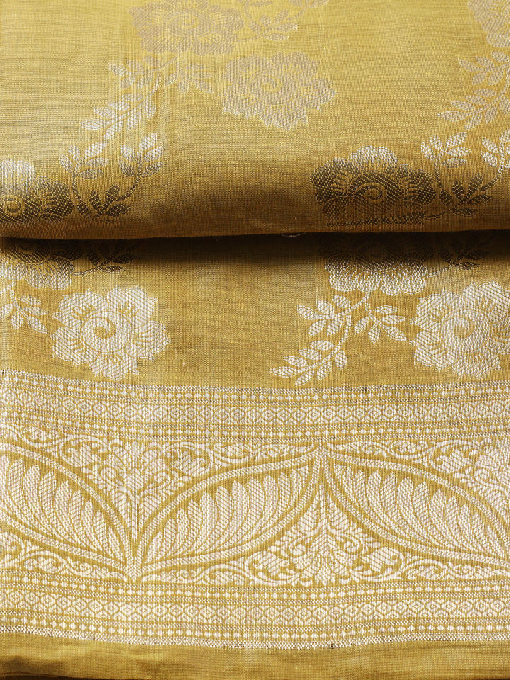 Banarasi Chanderi Unstitched Suit With Pant &amp; Dupatta